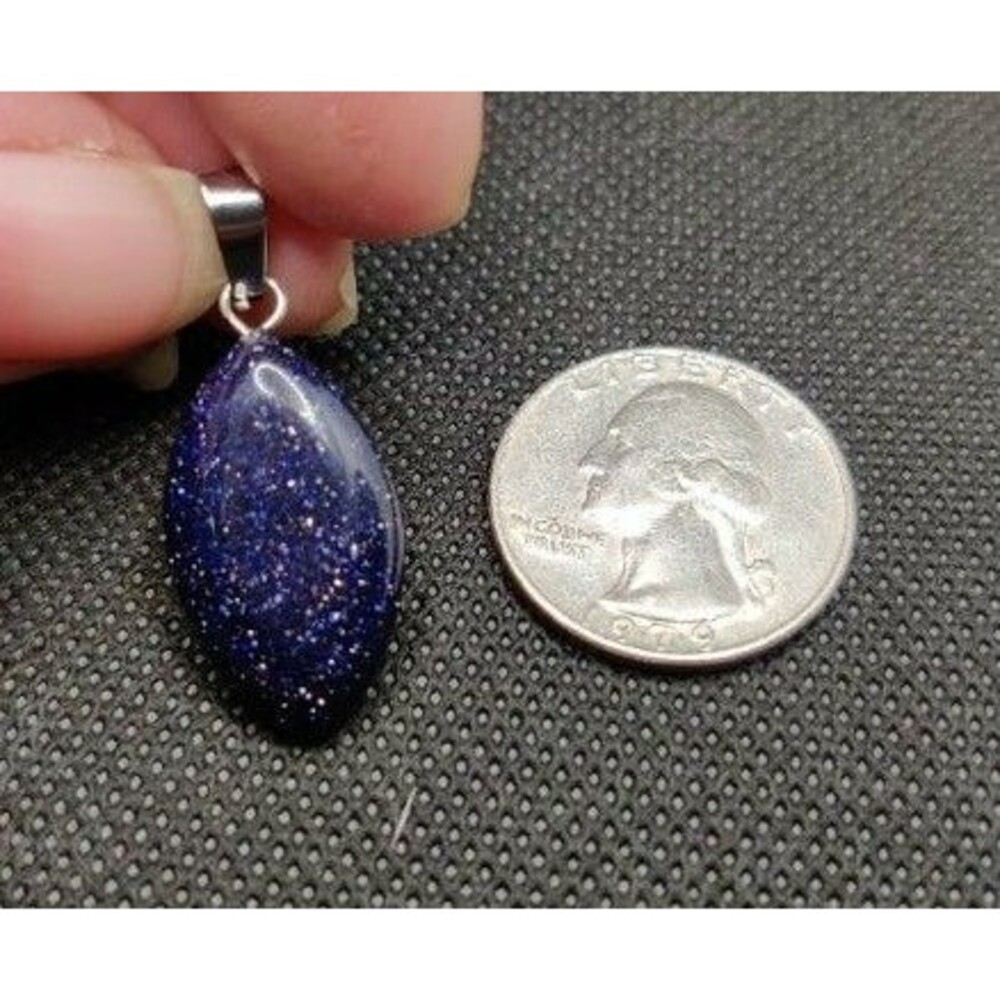 Sparkling Blue Sandstone Pendant